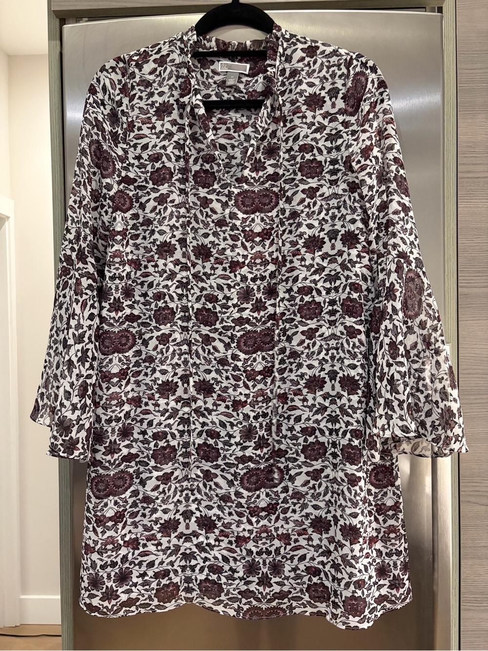 Chelsea28 Burgundy & White Floral Mini Dress